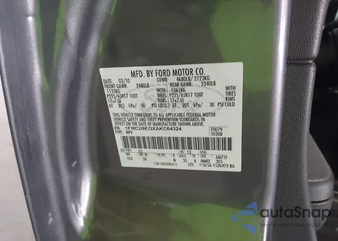 2010 Ford Escape Limited from USA, damaged, VIN 1FMCU9EGXAKC64324